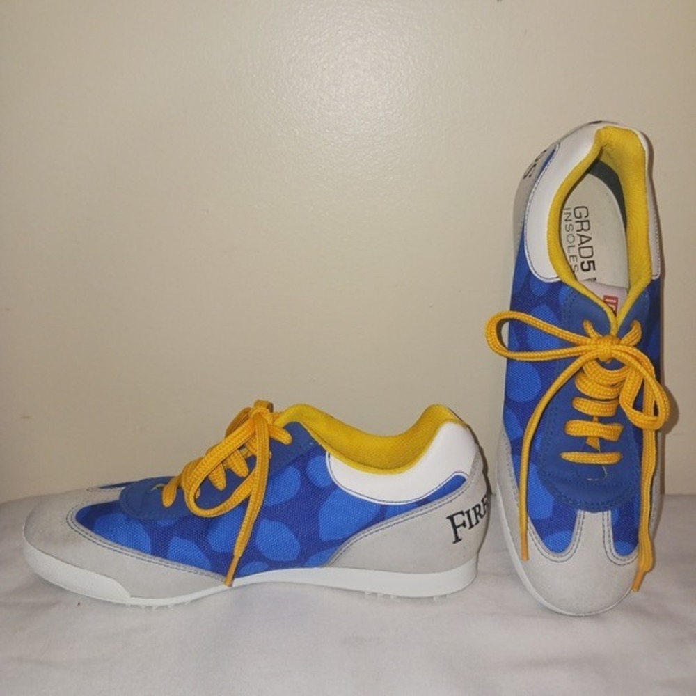 Firebirds Ignite Your Purpose Stand up to Cancer ALSF Blue Yellow Sneakers Shoes